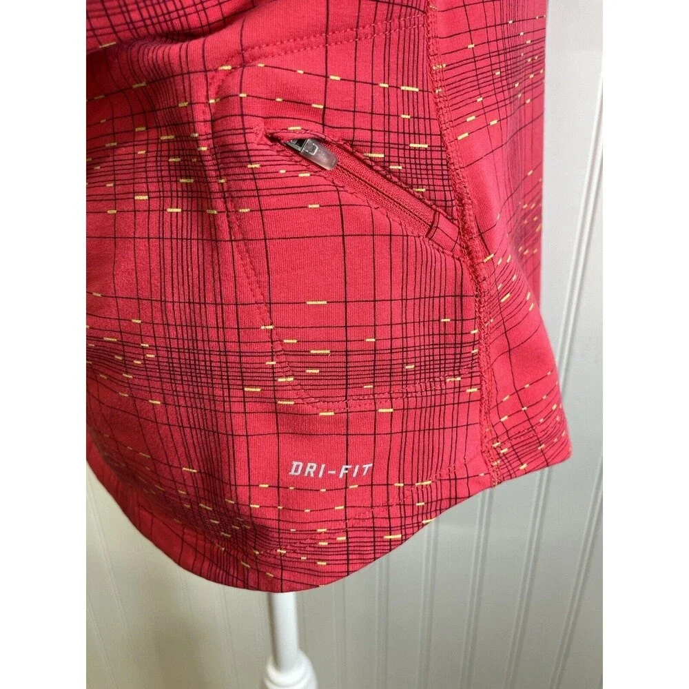 Womens Nike Dry Fit Hooded Pullover Athletic Jacket Hot pink Techno Print.Sz Med